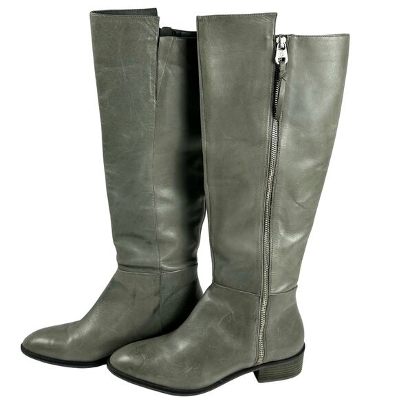 Elliot Lucca Knee High Gray Boots Leather Upper 7 1/2 Gently Worn-Nice! - Picture 2 of 12